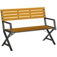 thumbnail image 1 of Outsunny Outdoor Garden Bench, Patio Bench with Backrest and Armrests, 1 of 10