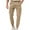 Khaki, variant on WIZUTIZ Mens Cargo Jogger Pants Slim Fit Stretch Zipper Pockets Thick Cotton for Men