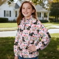 thumbnail image 3 of Uorisanigo Kids Sweatshirt Quarter Zip Pullover Sweatshirts Lightweight Floral Dachshund Half Zipper Crop Tops with Long Sleeve Pullover Jackets Tops for Sports and Daily Wear, 3 of 7