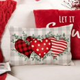 thumbnail image 4 of Valentines Day Pillow Covers 12x20 inch Buffalo Plaid Love Hearts Eucalyptus Valentines Day Throw Pillows Valentines Day Decorations for Sofa Couch, 4 of 6