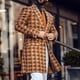 thumbnail image 4 of Chaqueta de abrigo para hombre con estampado de moda y cuello de traje de longitud media de invierno para hombre Pompotops oipoqjl21822, 4 of 6