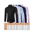 thumbnail image 2 of Men's Long Sleeve Dress Shirt Solid Slim Fit Casual Business Formal Button Up Shirts, 2 of 5