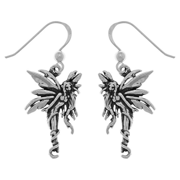 Jewelry Trends Sterling Silver Firefly Fairy Dangle Earrings by Artist Amy Brown