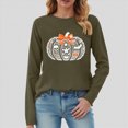 thumbnail image 2 of Godom Halloween Shirts Womens Pumpkin Shirt Tshirts Casual Letter Print Tees Cute Ghost Fall Tops, 2 of 4