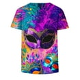 thumbnail image 4 of Gamivast Women Carnival Shirt Plus Size 3/4 Sleeve V Neck Sequin Mardi Gras Tops Casual Loose Button Tunic Blouses Happy Mardi Gras Day T-Shirt, 4 of 6