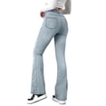 thumbnail image 3 of Women's Y2K High Waist Flare Jeans Stretchy Straight Leg Loose Fit Denim Pants Full Length Casual Long Jeans with Side Pockets Fall Trendy Street Clothes, 3 of 7
