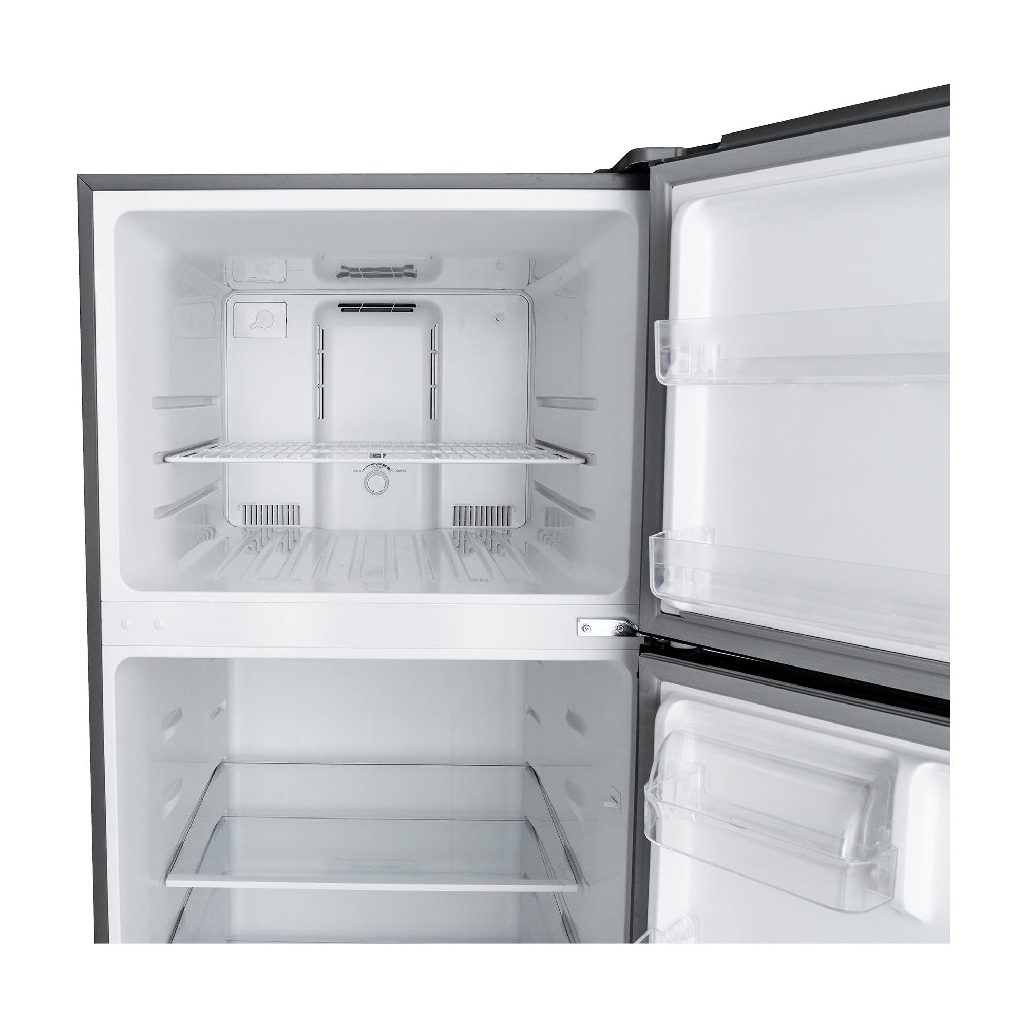 Magic Chef 17.6 Cu Ft Top-Mount Refrigerator in Platinum Steel