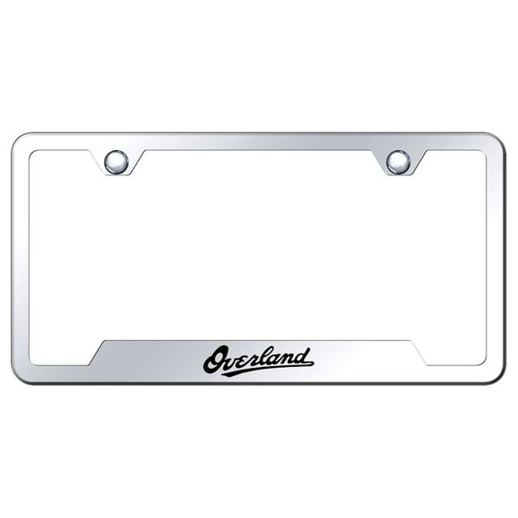 Jeep Overland Laser Etched Logo Cut-Out License Plate Frame (Chrome)
