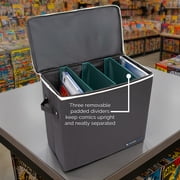 CASEMATIX Graded Comic Book Storage Bin – Holds 28 CGC & CBCS Slabs, Pro Edition Stackable Case with Dividers & Zipper
