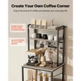 thumbnail image 4 of KFFKFF Kitchen Bakers Rack, 23.6 inch Width Bakers Rack, Kitchen Stand with X-Shaped Support Bar, 12 S-Shaped Hooks, Double-Layer Top Shelf, Coffee Bar Stand, 4 of 9
