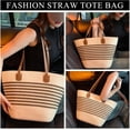 thumbnail image 2 of Kukuzhu Straw Beach Bag, Summer Woven Tote Bag Shoulder Handbag Straw Purses and Handbags for Women Vacation, 2 of 7