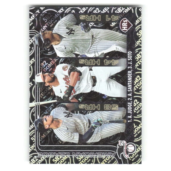 2025 Topps 582 Montgomery Club #79 Aaron Judge/Anthony Santander/Juan Soto Baltimore Orioles/New York Yankees MLB Baseball Trading Card