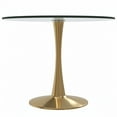 thumbnail image 6 of LeisureMod Round Dining Table Modern 35" Glass Tabletop with Gold Steel Pedestal Base for Kitchen and Living Room Bristol Series, 6 of 7