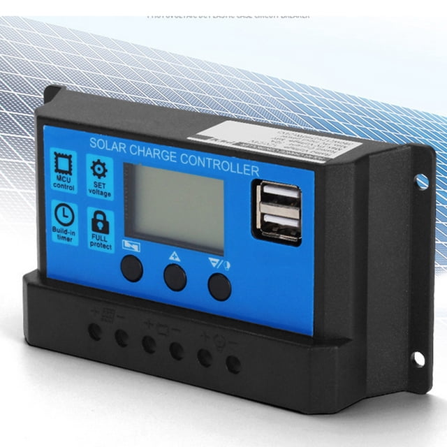 Cargador de batería solar PWM, regulador de carga solar automático de 30 A, 12 V, 24 V, controlador solar PWM, acabado de lujo