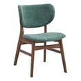 thumbnail image 2 of Benjara Evis 23" Side Dining Chair Set of 2- Walnut Brown- Soft Green Fabric, 2 of 6