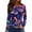 Dark Blue #002, variant on Womens Mardi Gras Shirts Mask Print Carnival Crew Neck Tunic Tops Sparkly Long Sleeve Green Graphic Tee Yellow L