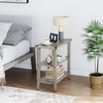 thumbnail image 3 of End Table Rustic Side Table with Storage Shelf for Small Spaces Square Bedside Table Narrow Nightstand for Living Room Bedroom 60*30*60CM, 3 of 7