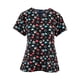thumbnail image 2 of Top exfoliante con cuello en V para mujer, Uniforme de Trabajo de enfermera con bolsillos laterales, camiseta cómoda y duradera para tienda de Negro, 2 of 8