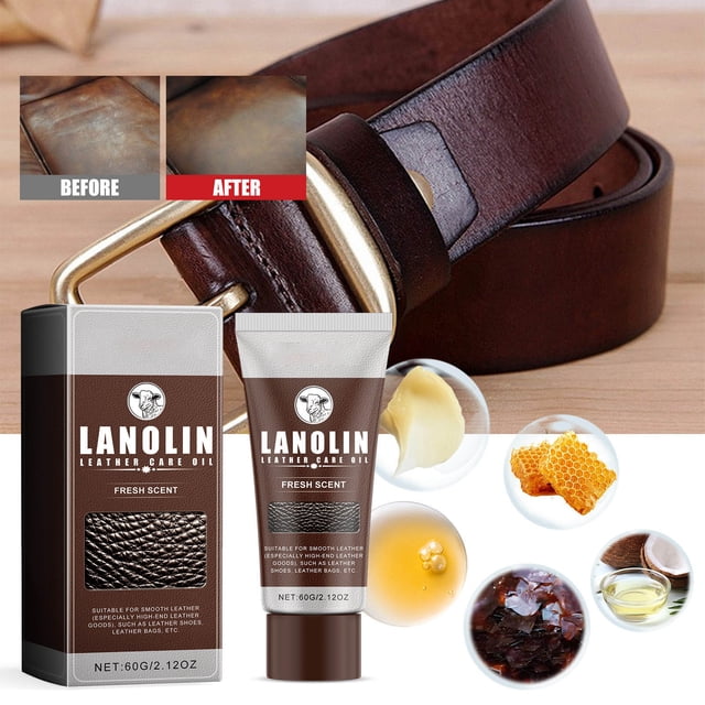 Aceite de cera para cuero, abrillantador de zapatos, bolsos, sillas, productos de cuero, limpieza, mantenimiento, abrillantador, 60 g