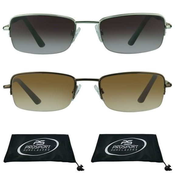 proSPORT Sun Reader Square Reading Sunglass Men Women Silver & Bronze NOT BIFOCAL