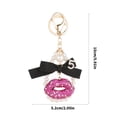 thumbnail image 3 of Trendy Lip Shape Keyring Sparkling Rhinestoned Bowknot Charm Ornament Stylish Alloy Accessory Birthday Gift, 3 of 9