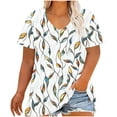thumbnail image 4 of Vintage Floral Shirts for Women Plus Size Blouses Short Sleeve Vneck Outfits Summer Tee 2025, 4 of 5
