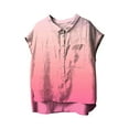 thumbnail image 2 of Pink Womens Summer Tops Cute Tops for Women Collar Non Sleeve Linen Shirts Plus Size Floral Blouses Casual Summer Clothes Going Out Tops for Women, 2 of 4