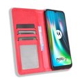 thumbnail image 4 of Compatible with Motorola Moto G9 Play Case Magnetic Closure Vintage Pattern PU Leather Wallet Cover with Card Slots-Red, 4 of 5