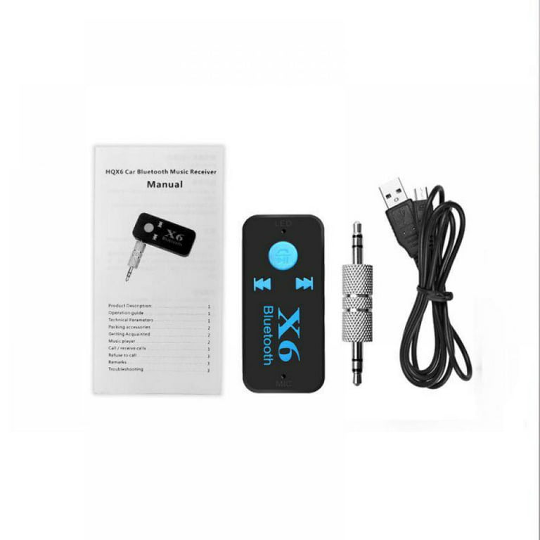 X6 Bluetooth Receiver, Portable 3.5mm Music Streaming Adapter,Car