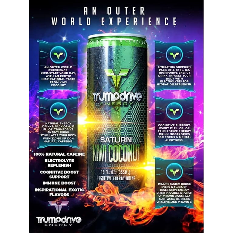 TRUMPDRIVE ENERGY Drink Nootropic Formula, Cognitive SATURN KIWI