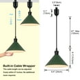 thumbnail image 5 of Kiven H-Type Track Lighting, 1-Light Modern Halo Track Lighting Pendants,H Track Light Pedant Adjustable Length for Bedroom Kitchen Island Shop, Green Finish, 5 of 7