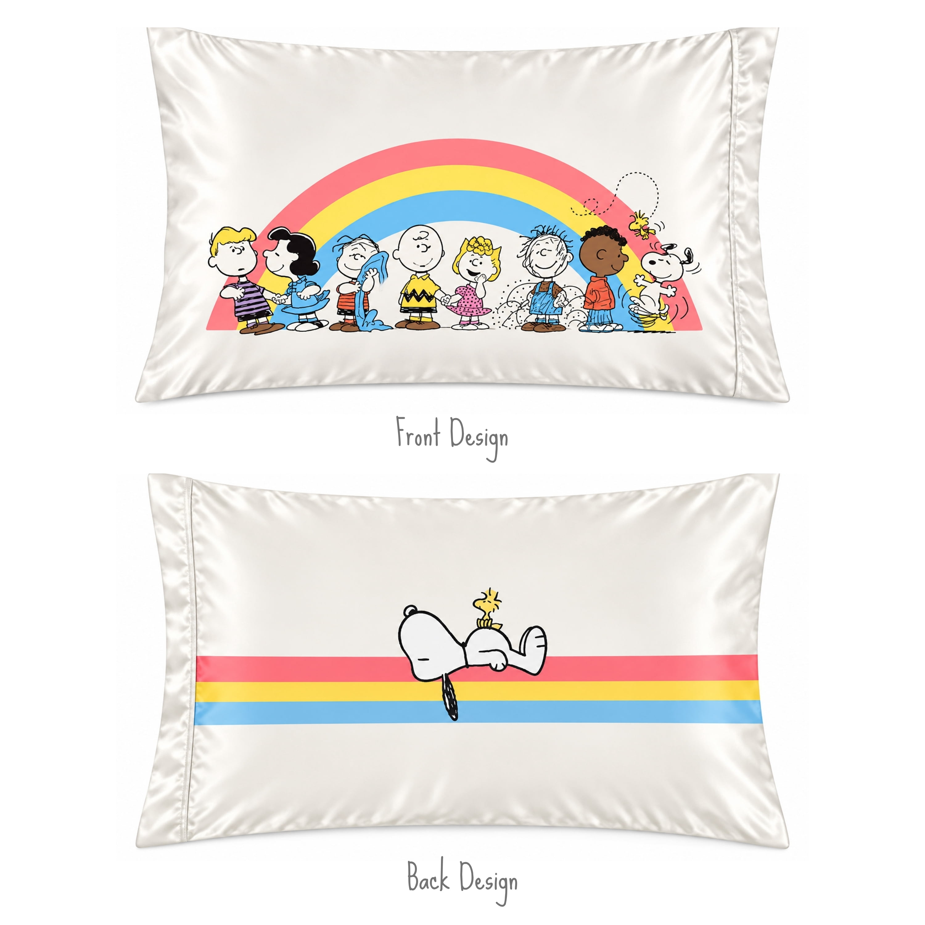Peanuts Snoopy Reversible Silky Satin Pillowcase, Standard Size, 1-Pack