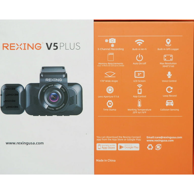 Rexing V5C 3” 4K Dual Dash Cam with Dual Band WiFi GPS with