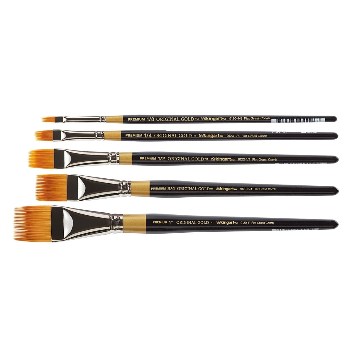 Original Gold&reg; 9120 Rake&trade; Premium Golden Taklon Brushes, Set of 5