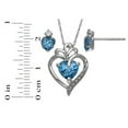 thumbnail image 2 of Brilliance Fine Jewelry Simulated Blue Topaz and Cubic Zirconia Set in Sterling Silver, 2 of 2