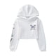 thumbnail image 2 of Ropa de hip hop para niñas, sudadera con capucha para niños, camisetas cortas de algodón de manga larga, ropa moderna para hacer ejercicio en el gimnasio y bailar jazz, 2 of 5