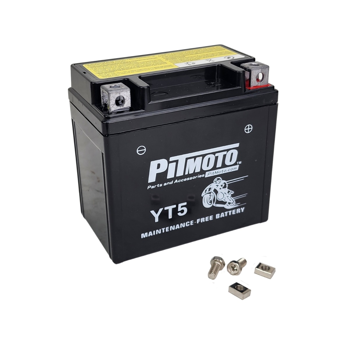 Pitmoto Sealed AGM Battery 12V Vehicle Battery Group Size 5L for ATV/Motorcycle