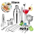 thumbnail image 4 of de Herramientas de 22 piezas para coctelería, material acero inoxidable, con todos los accesorios , colador de cóctel, doble - 550ml BLESIY coctelera, 4 of 8