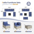 thumbnail image 6 of UDPATIO 9 Pieces Outdoor Patio Furniture Set, Outdoor Wicker Patio Conversation Set with Cushions for Backyard, Porch, Garden(Haze Blue), 6 of 9