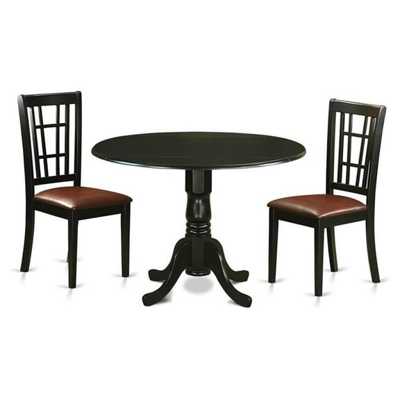 Bowery Hill 3-piece Traditional Wood Dining Room Set in Black