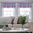 thumbnail image 4 of LALILO Kitchen Curtain Valance Ikat Tie Dye With Stripes Rod Pocket Window Curtain 52"x 18" Set of 2, 4 of 5