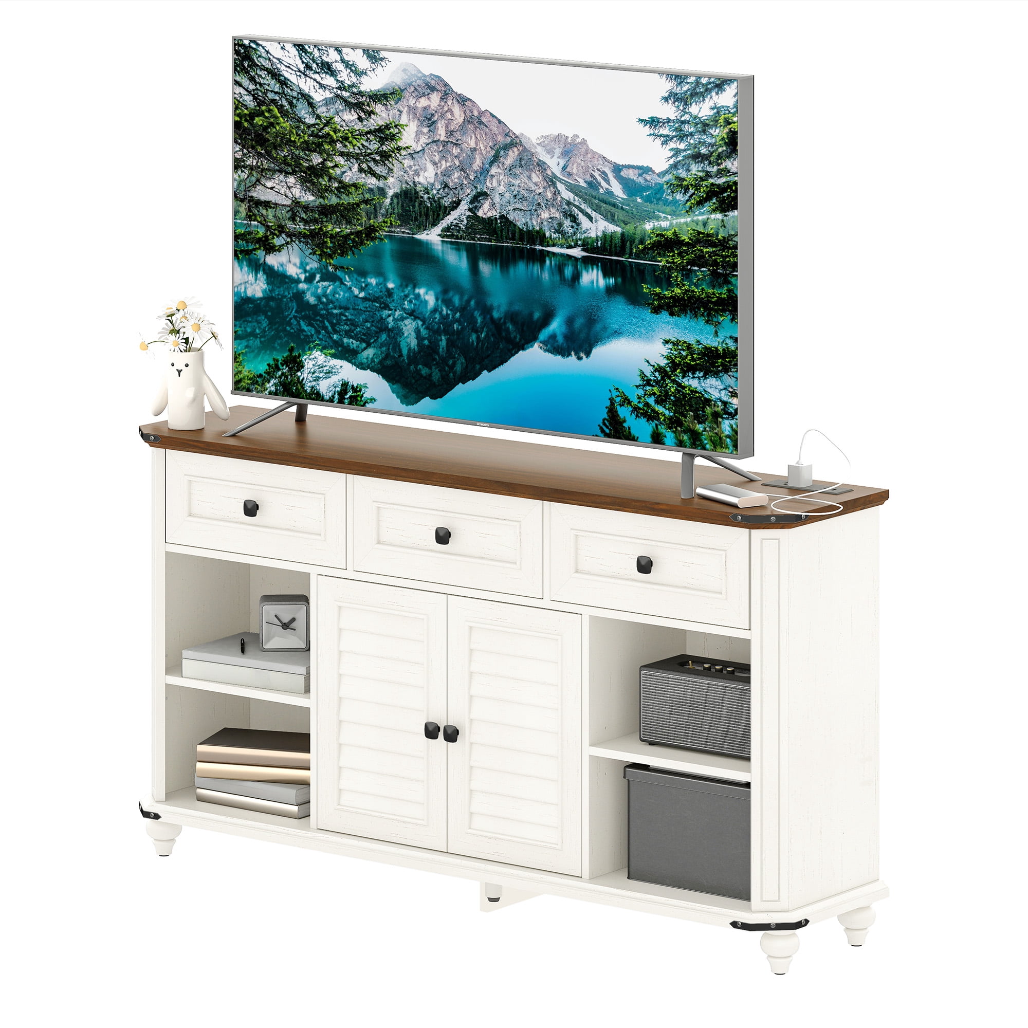 Uforic TV Stand for 65" with Drawers, Entertainment Center for Living Room,TV Media Console Cabinet