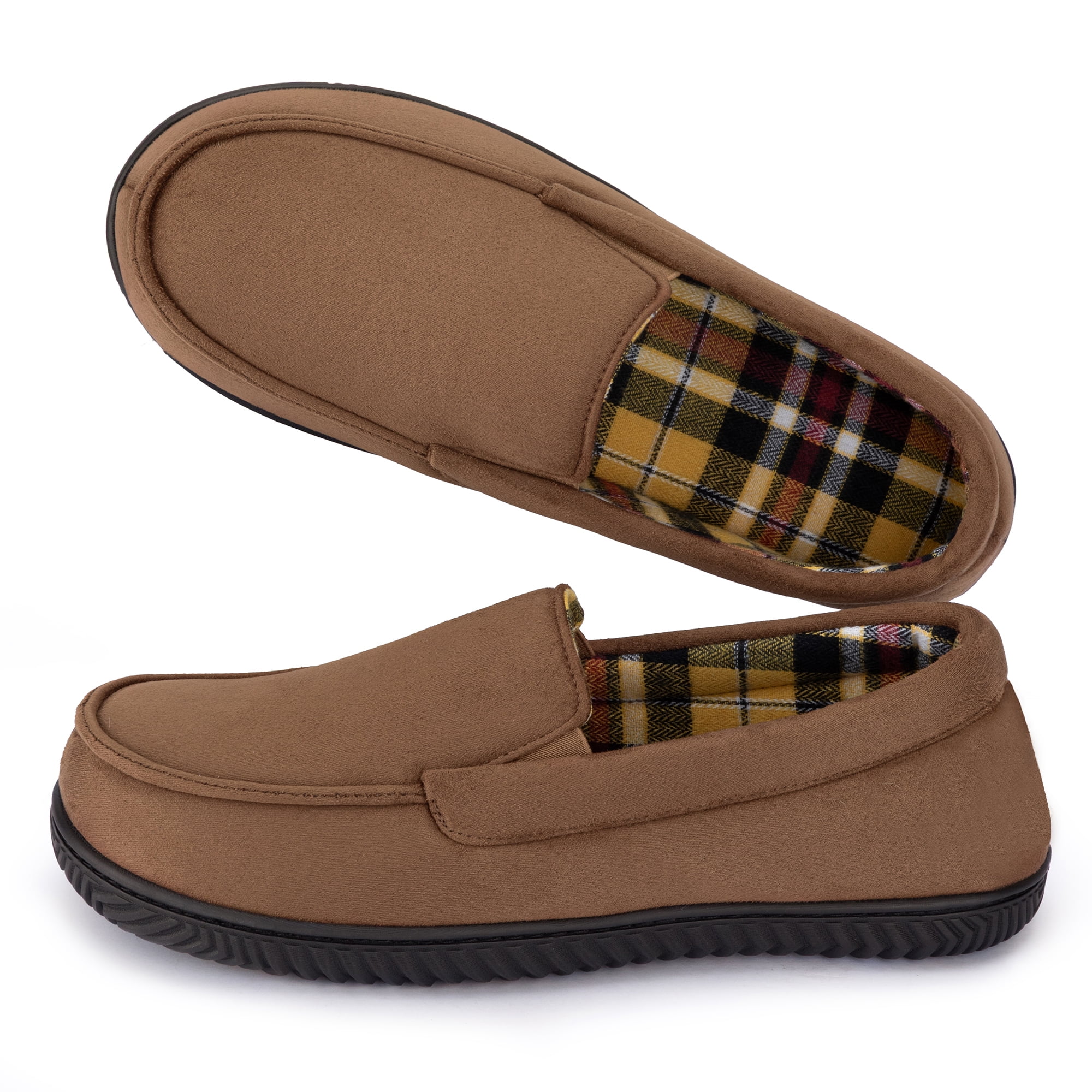 Ravelier Men's Microsuede Moccasin Slippers with Flannel Lining photo 1