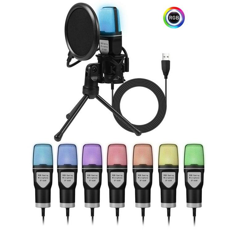 Bluelly USB Gaming Microphone SF-666R, RGB Light, Omni-Directional