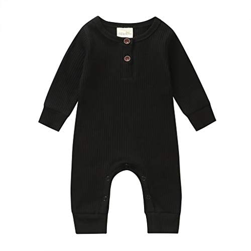 niceclould Newborn Baby Boy Girl Knitted Romper Jumpsuit Solid Long Sleeve Legging Bodysuit Playsuit Clothes Winter 0-18M