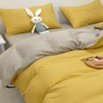 thumbnail image 5 of Sábana de color sólido, funda de edredón, funda de almohada, juego de sábanas de algodón lavado, cálido y transpirable, 5 of 5