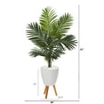 thumbnail image 2 of Nearly Natural 61" Paradise Palm Artificial Tree in White Planter with Stand, Green, 2 of 3