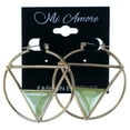 thumbnail image 2 of Hoop Earrings With Green Faceted Accents Gold-Tone, 2 of 2