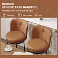 thumbnail image 6 of MultiHaven 25.8" Upholstered Swivel Bar Stool Set of 3,Counter Height Chair with Ergonomic Footrest for Kitchen Island - Brown PU Leather, 6 of 11