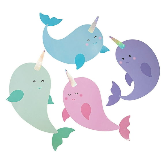 Narwhal Wall Cutouts - Party Decor - 6 Pieces